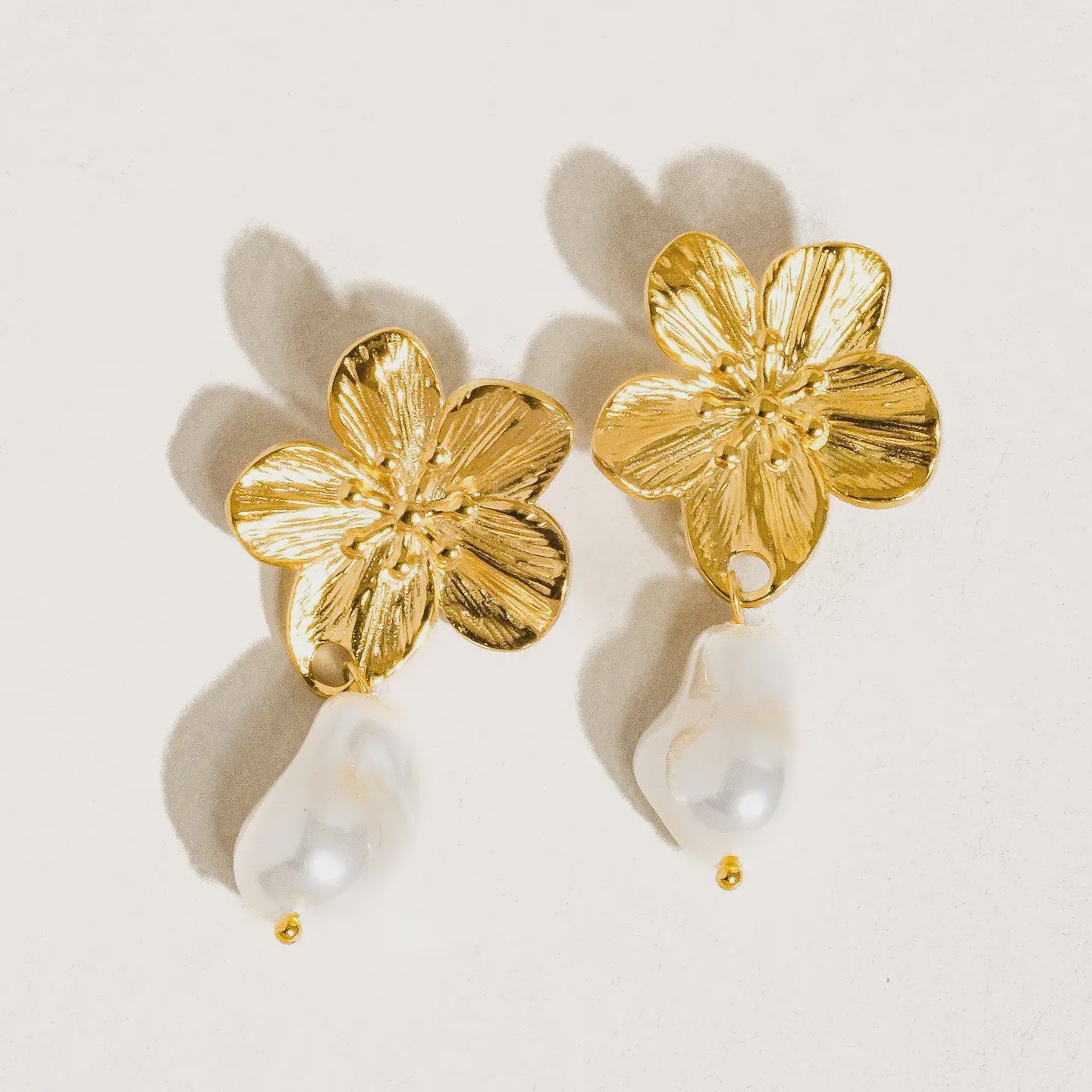 Cypress Flower Pearl Earrings
