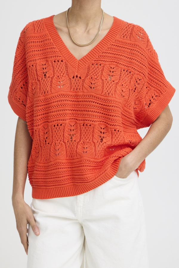 Nero V-Neck Crochet Pullover