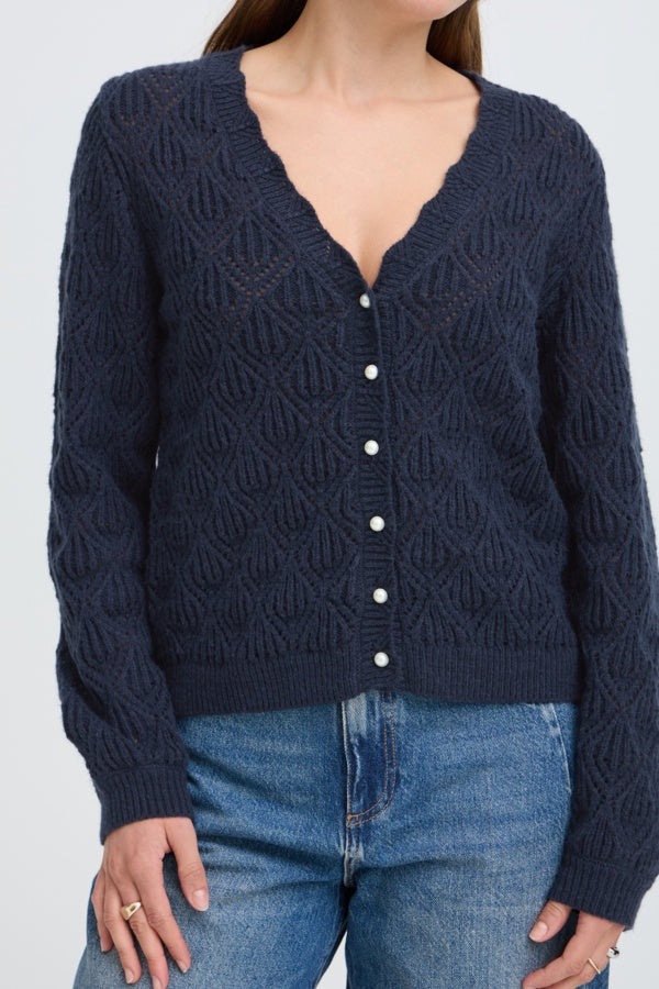 Noppa Scalloped Trim Cardigan