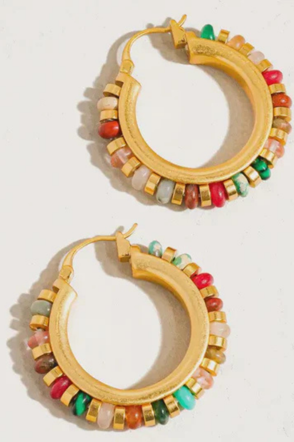 Capri Color Beaded Resort Hoop Earring