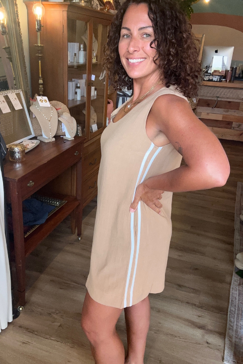 Side Striped A-line Mini