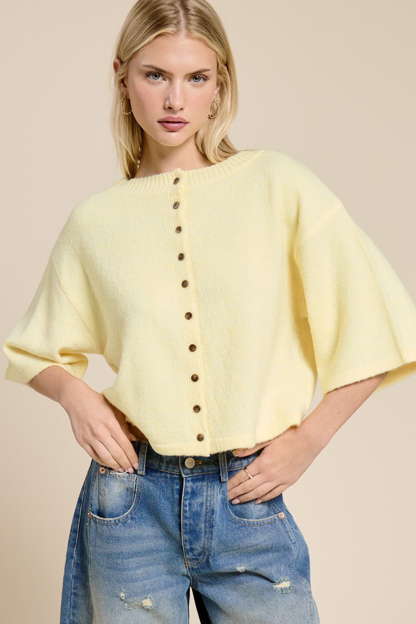 Short-Sleeved Cozy Cardigan