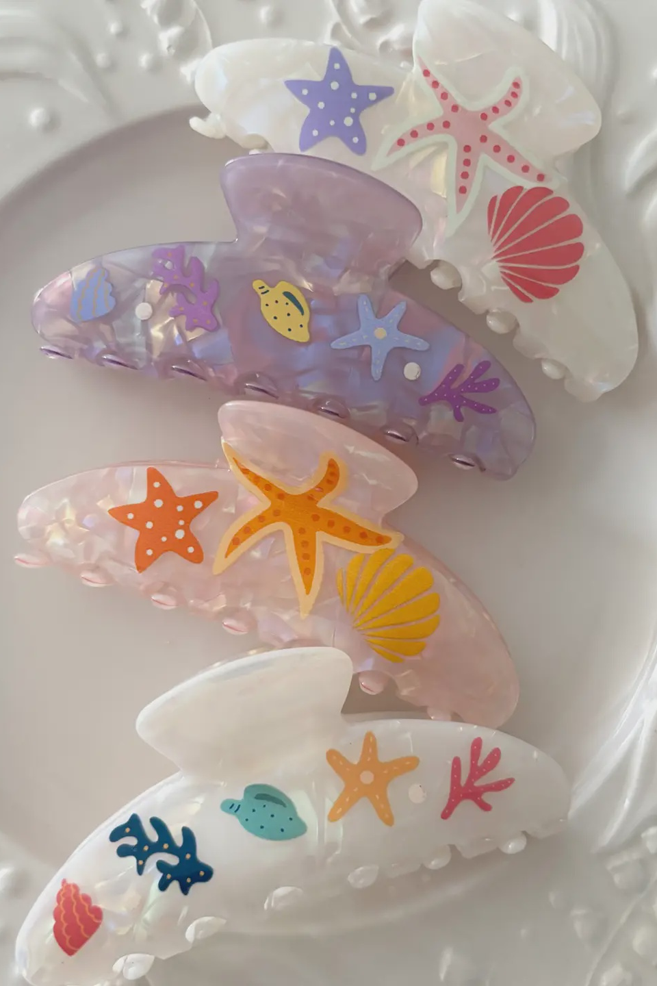 Summer Vacation Seashell Hair Clips