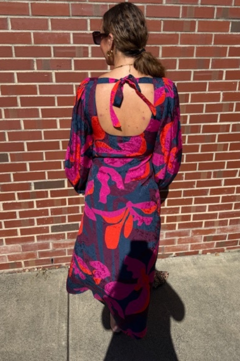 Print Geo Flower Dress