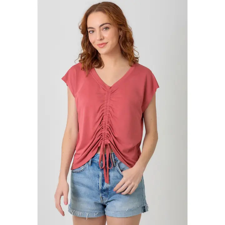 Front Ruched Modal Top