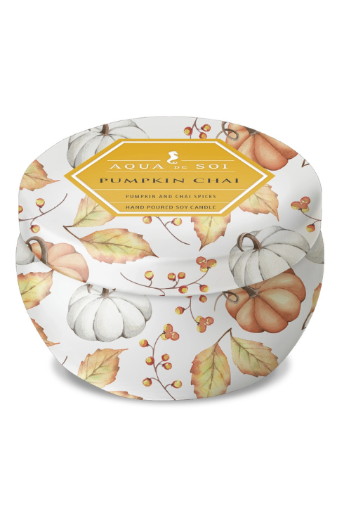 Pumpkin Chai Tin Candle 9oz.