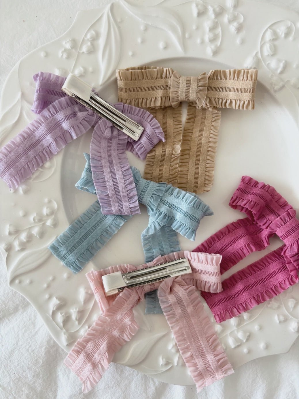 Ruffle Bow Clip