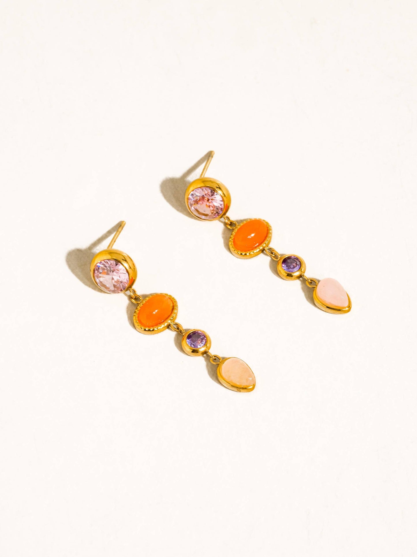 Évisa Pink Gemstone Drop Earrings