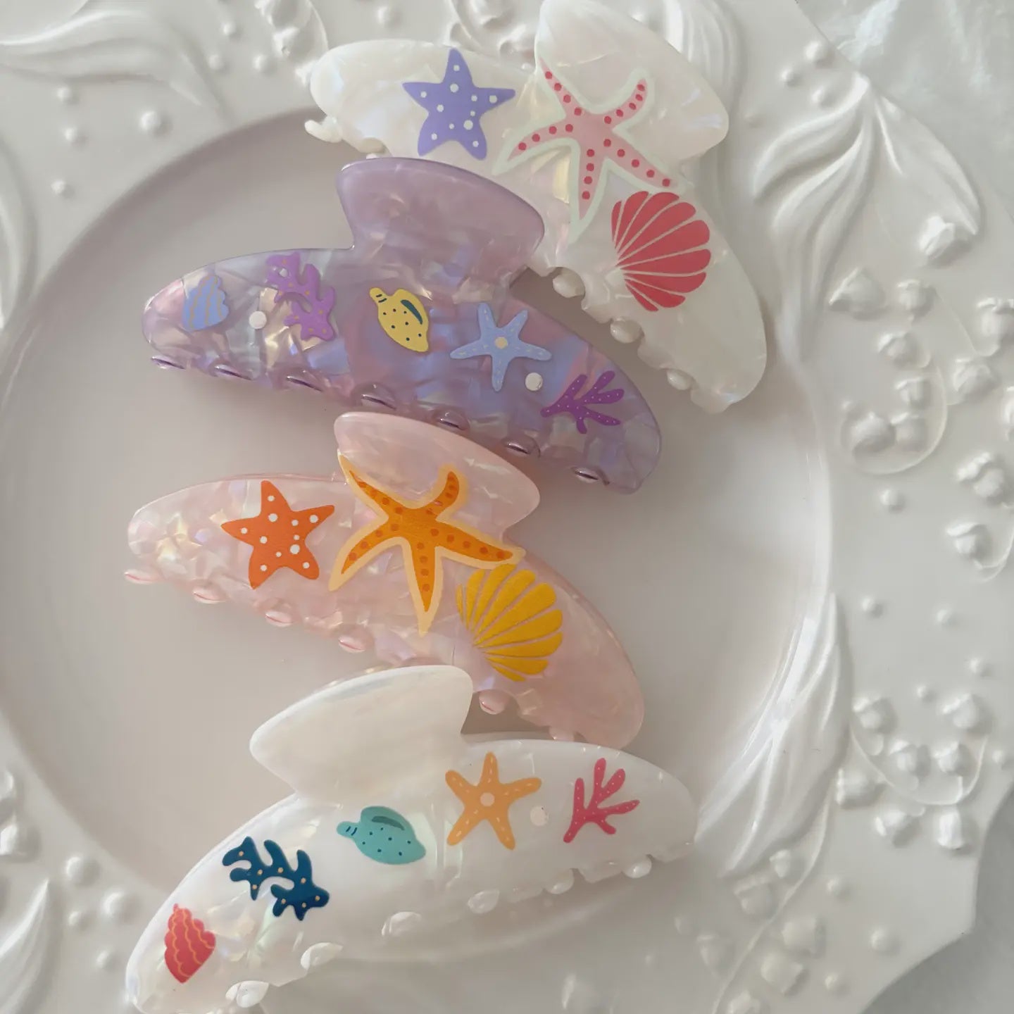Summer Vacation Seashell Hair Clips