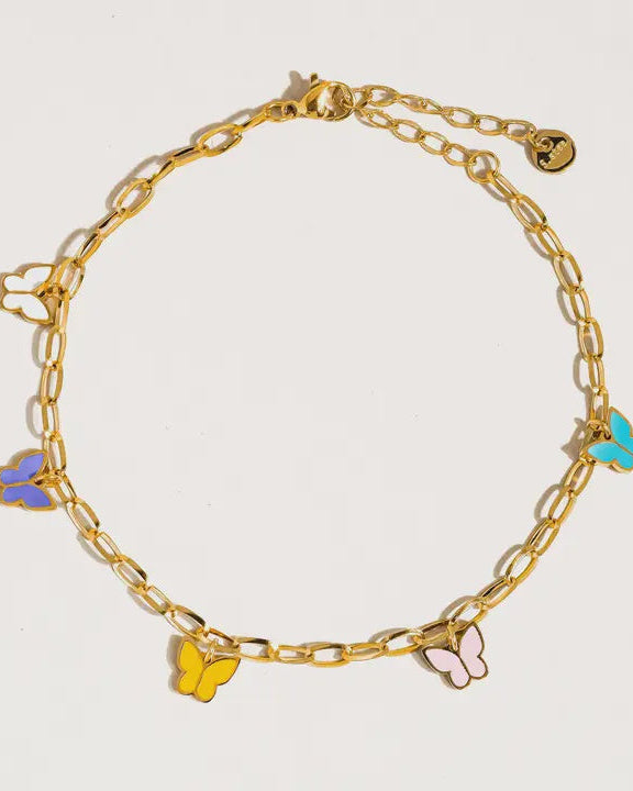Rainbow Butterfly Anklet