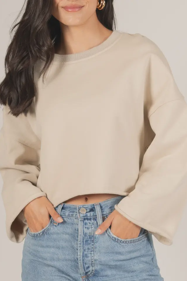 French Terry Raw Edge Top
