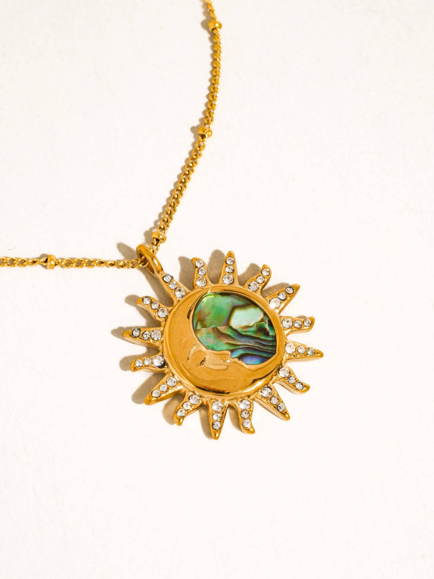 Azure Sun & Moon Pendant Necklace