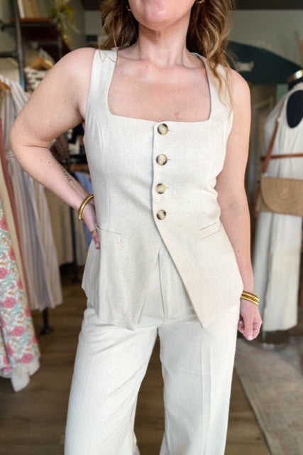 Teagan Linen Vest