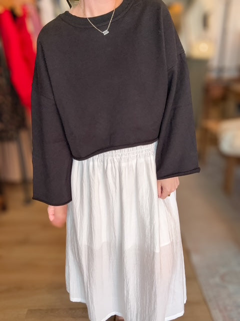French Terry Raw Edge Top