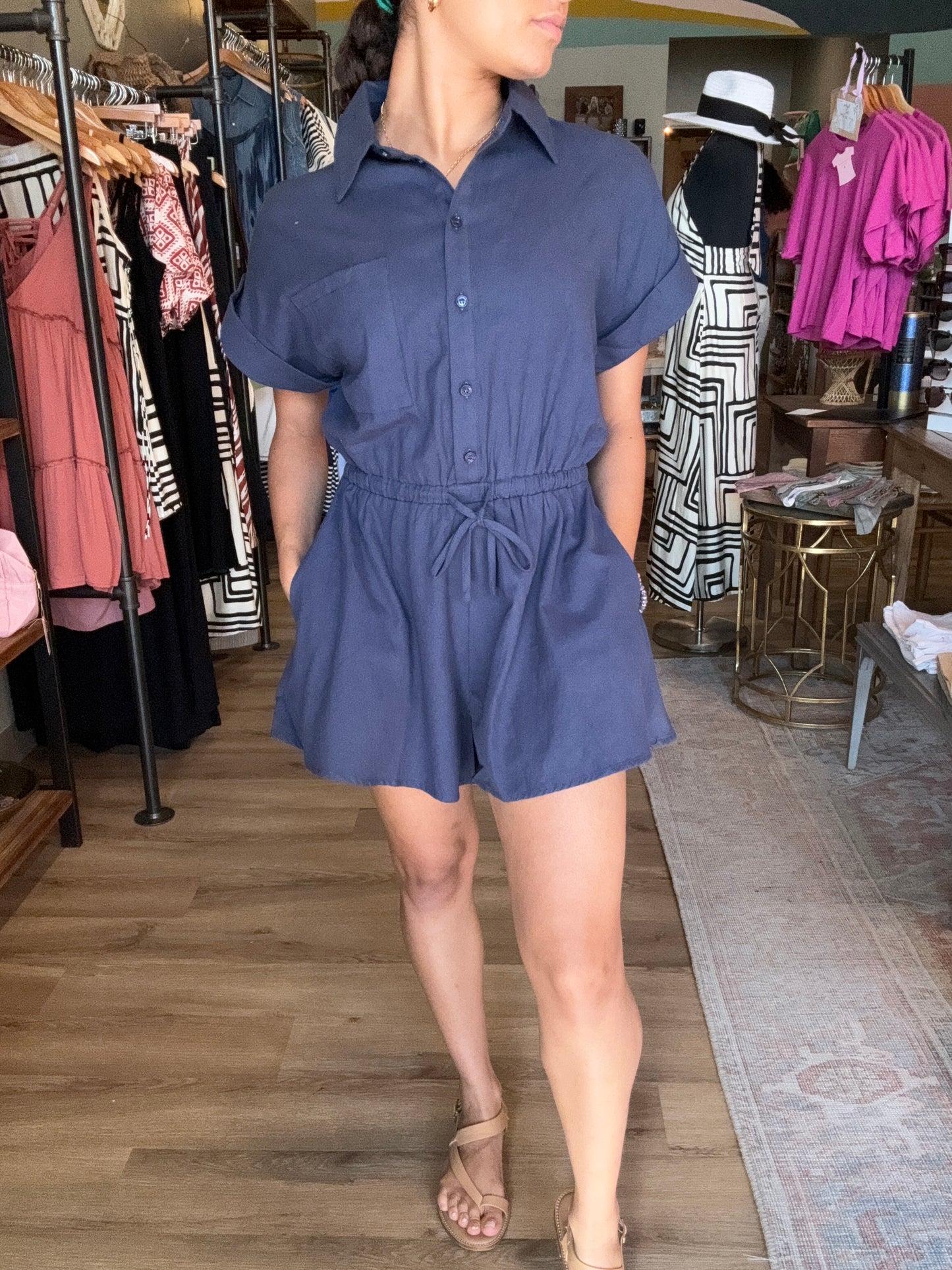 Vera Button Front Romper