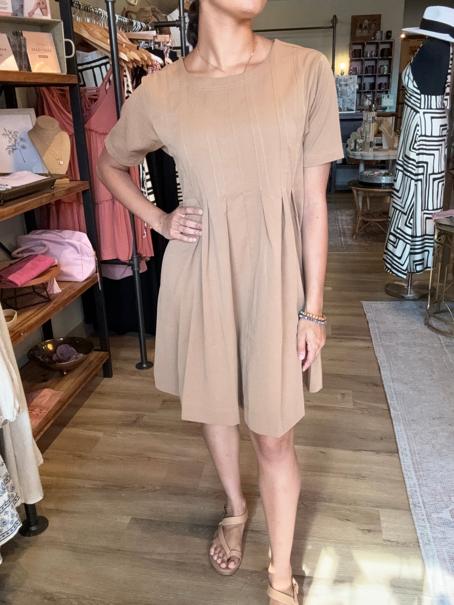 LaRue Pleated Flare Dress