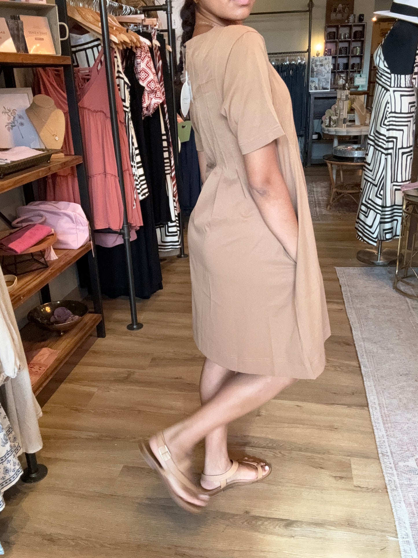 LaRue Pleated Flare Dress