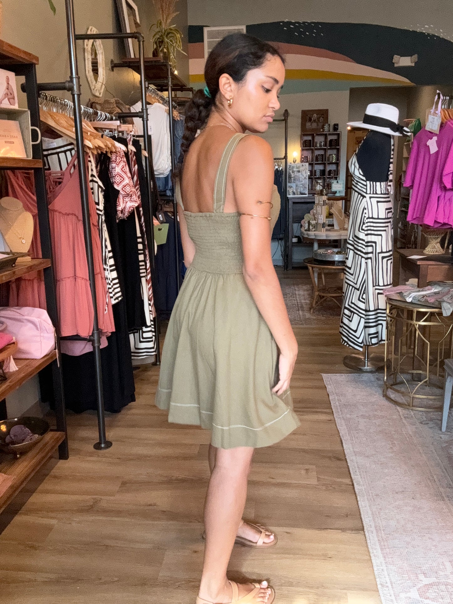 Jade Linen Mini Dress