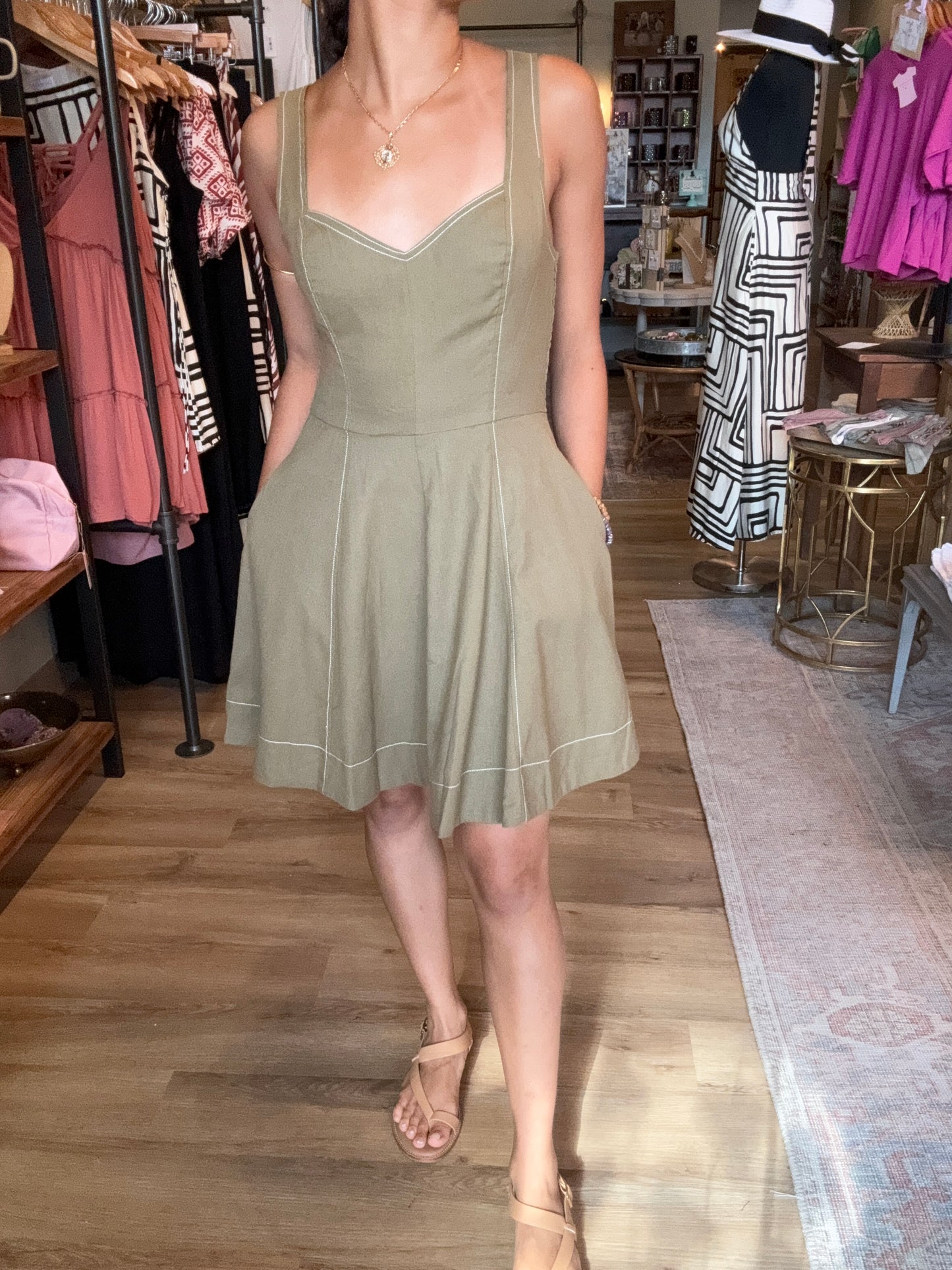 Jade Linen Mini Dress