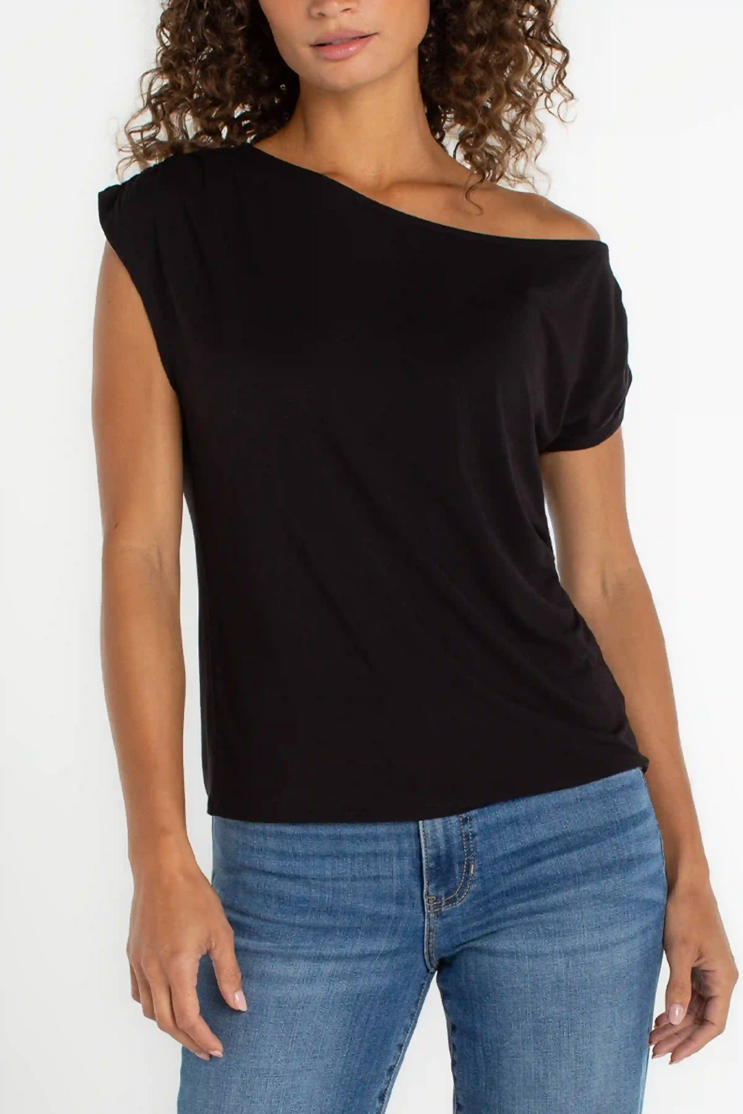 Asymmetrical Off Shoulder Knit Top