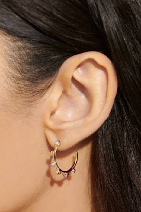 Beaded Pearl Hoops