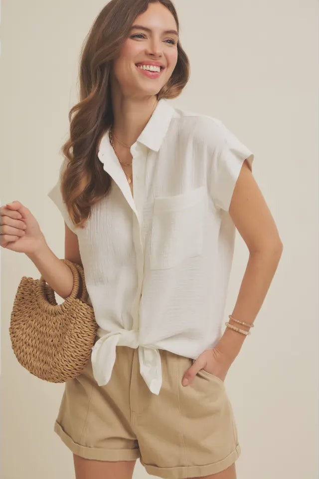 Cotton Gauze Button Down