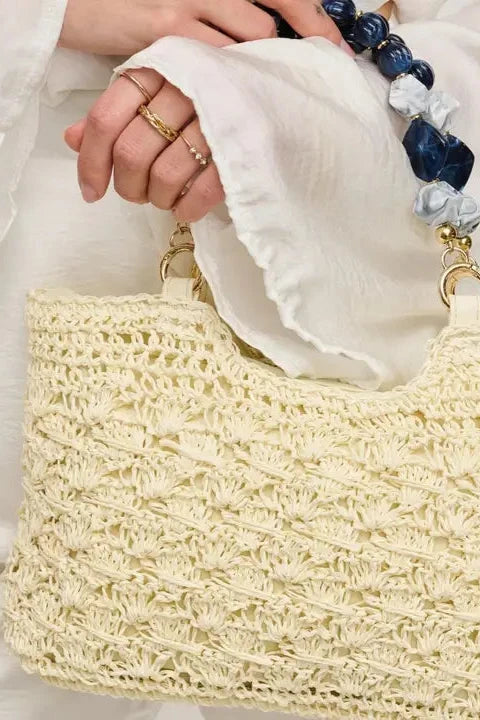 Nora Straw Mini Crochet Tote