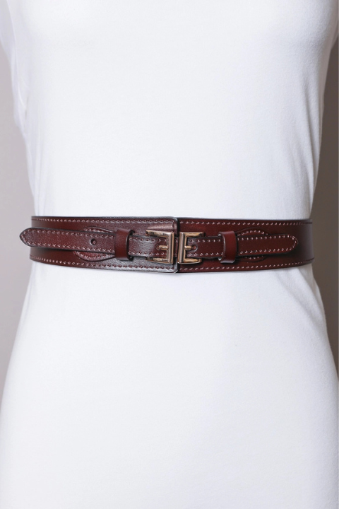 Leather Double Buckle Belt