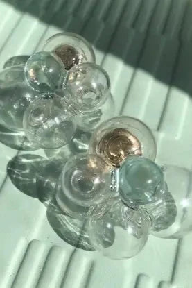 Light Blue Glass Bubble Earrings