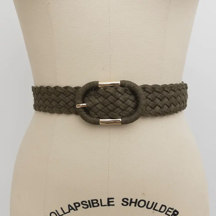 Braided Faux Suede Belt