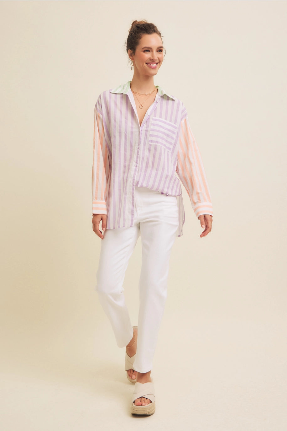 Multi Stripes Button Down