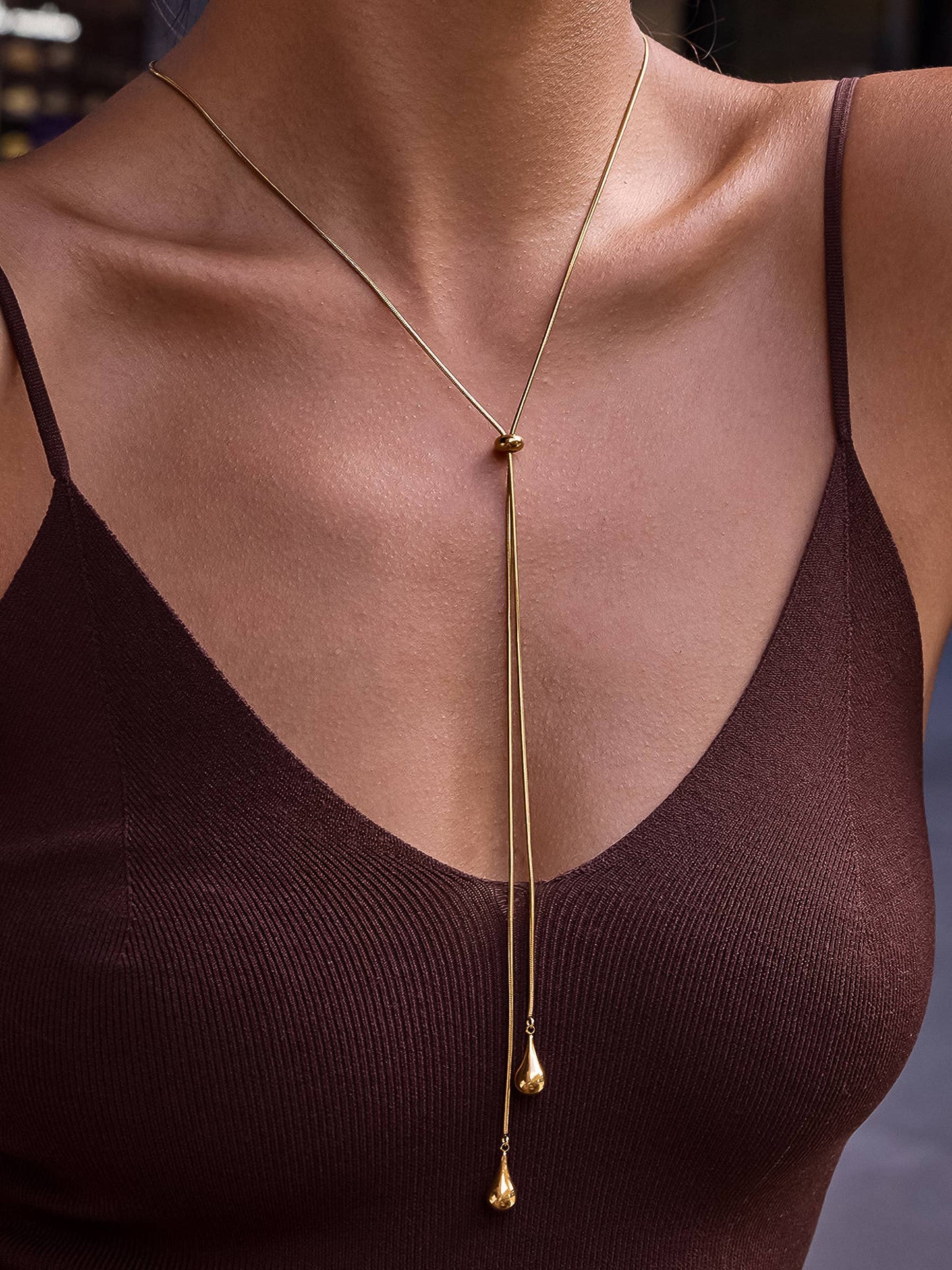 Trésor Adjustable Lariat Drop Necklace