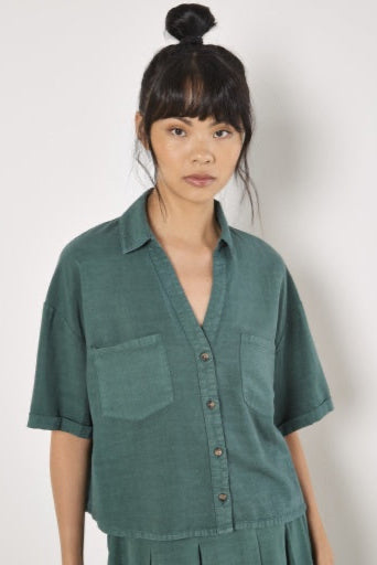 Safari Cropped Slub Shirt