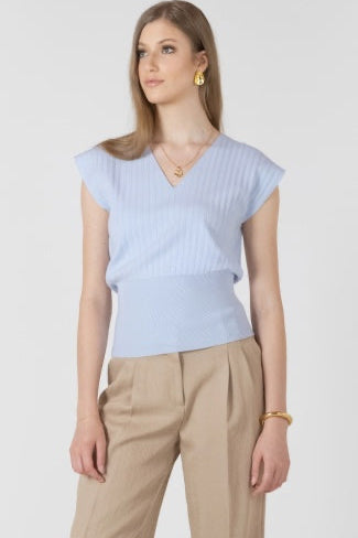 Pleated Short Sleeved Sweater