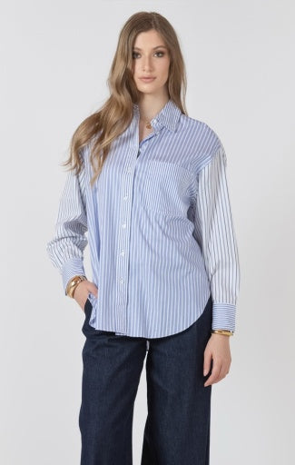 Color Block Stripe Button Down