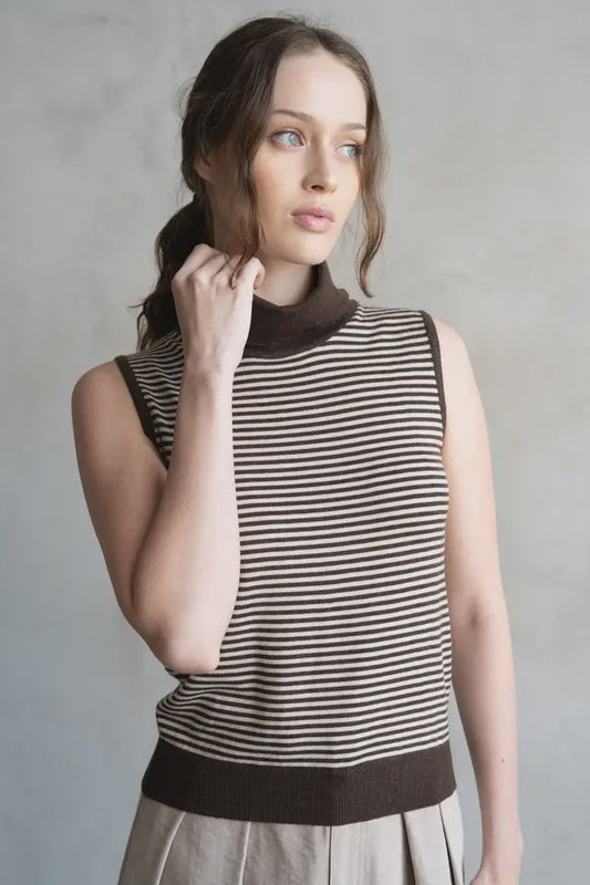 Striped Turtleneck Vest