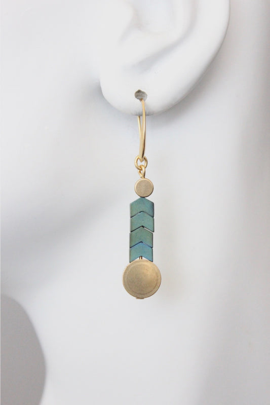 Mixed Metal Dangle Earrings