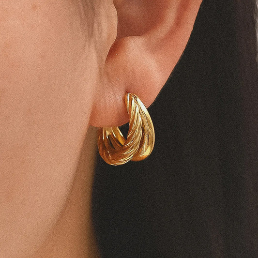 braided double hoop earrings