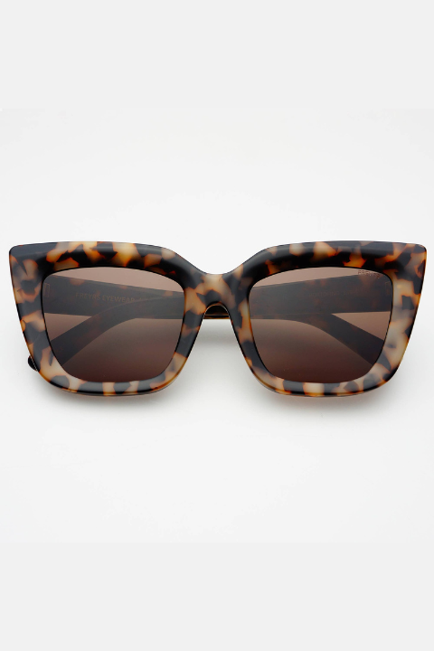 Portofino Acetate Oversized Cat Eye Sunglasses: Milky Tortoise