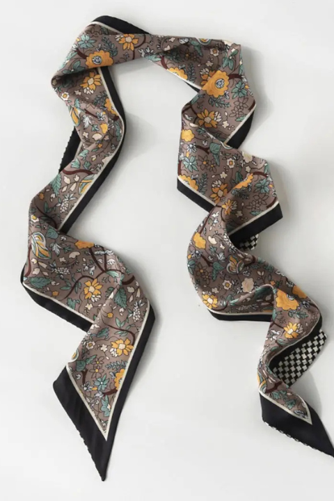 Black Paisley Skinny Scarf