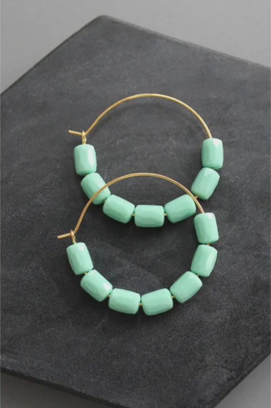 Turquoise Glass Hoops