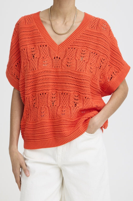 Nero V-Neck Crochet Pullover