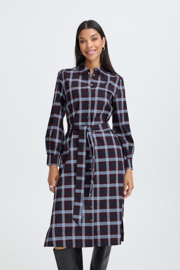 Flanny Plaid Shirtdress