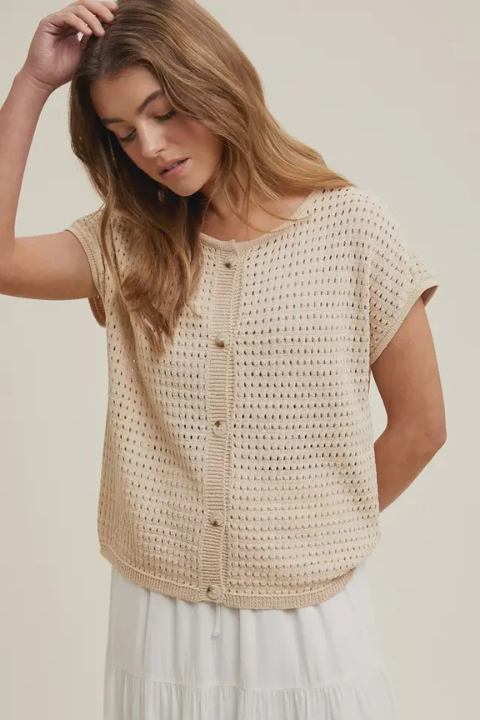 Open-Knit Sweater Vest