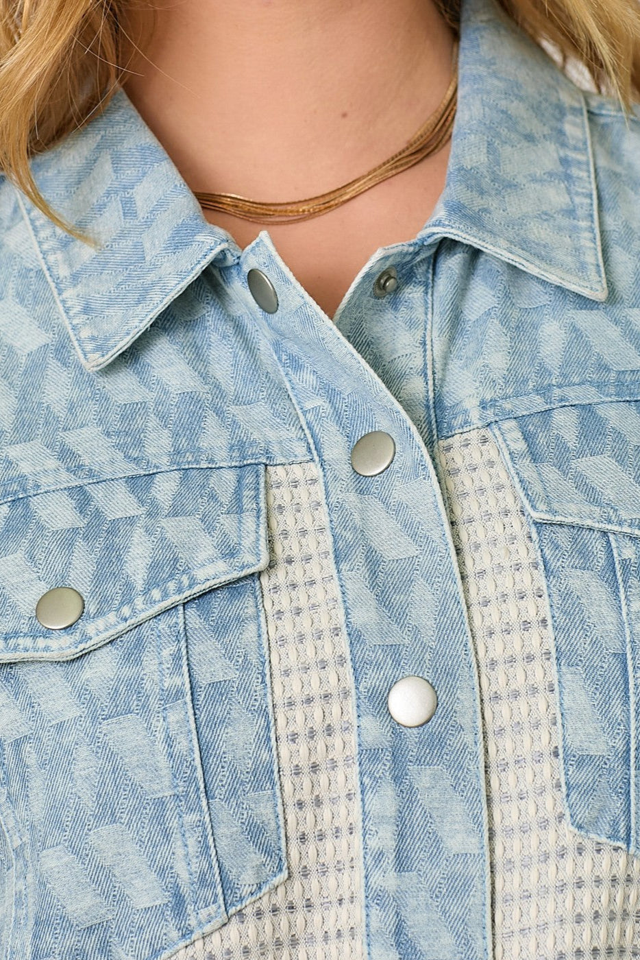 Mixed Media Denim Jacket