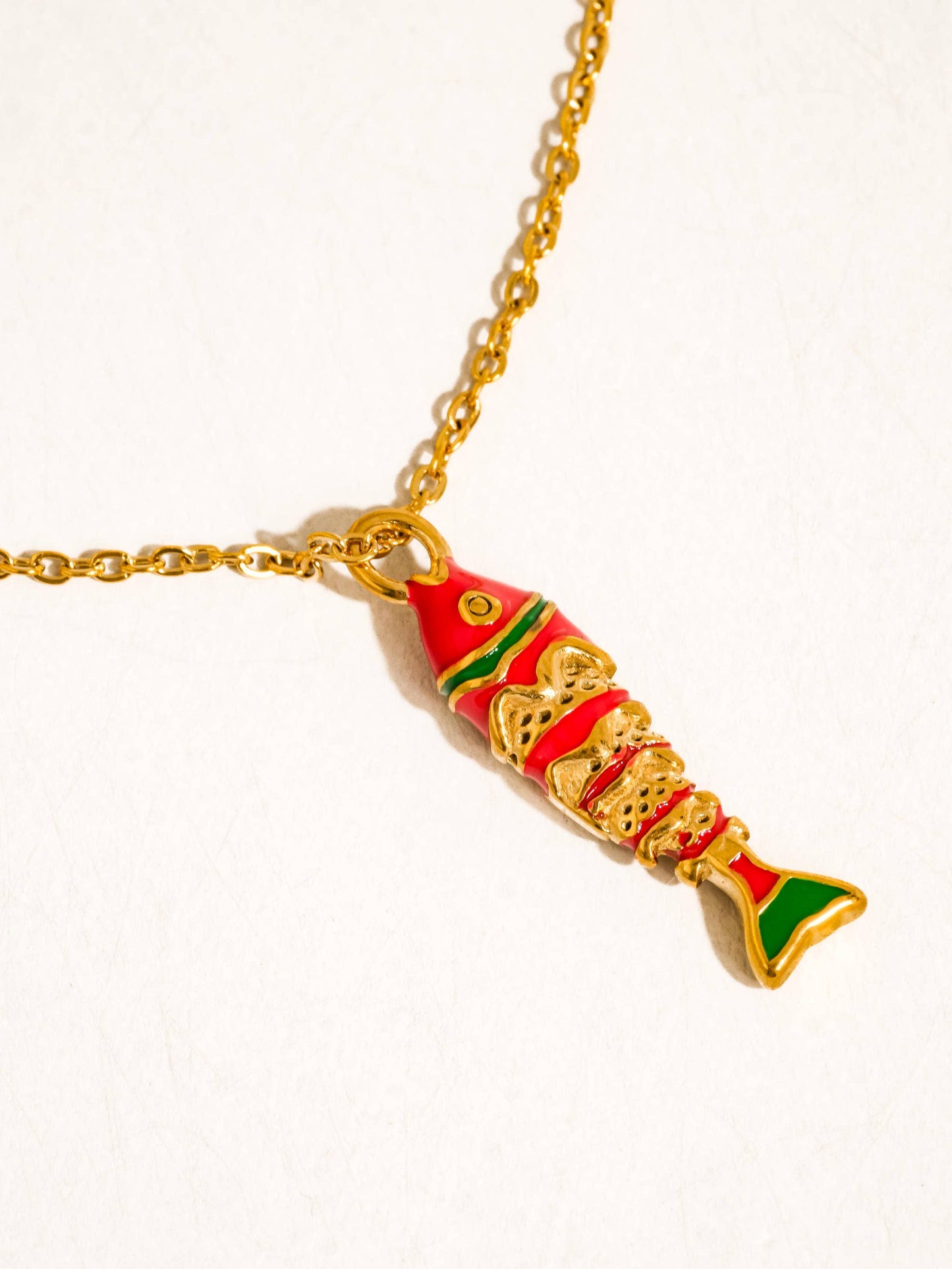 Laguna Enamel Fish Pendant Necklace