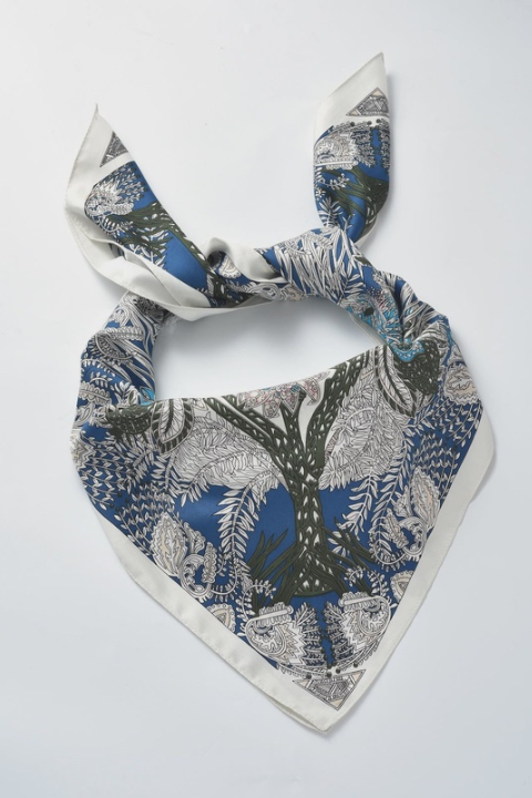 Botanical Floral Square Scarf
