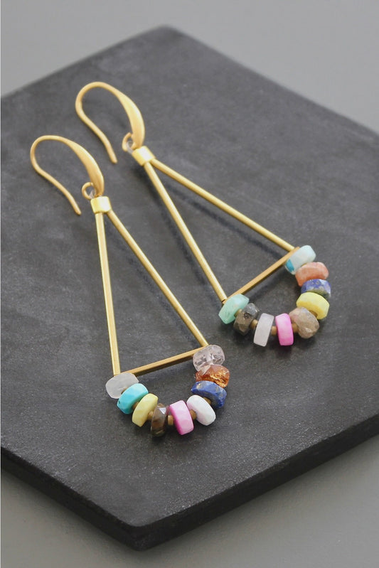 Rainbow Stone Earrings