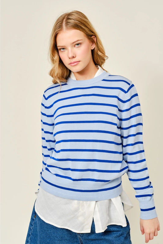 Lightweight Striped Crewneck