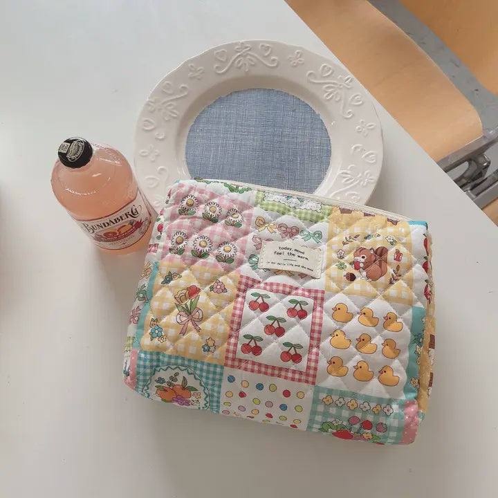 Floral Patchwork Cosmetic Bag